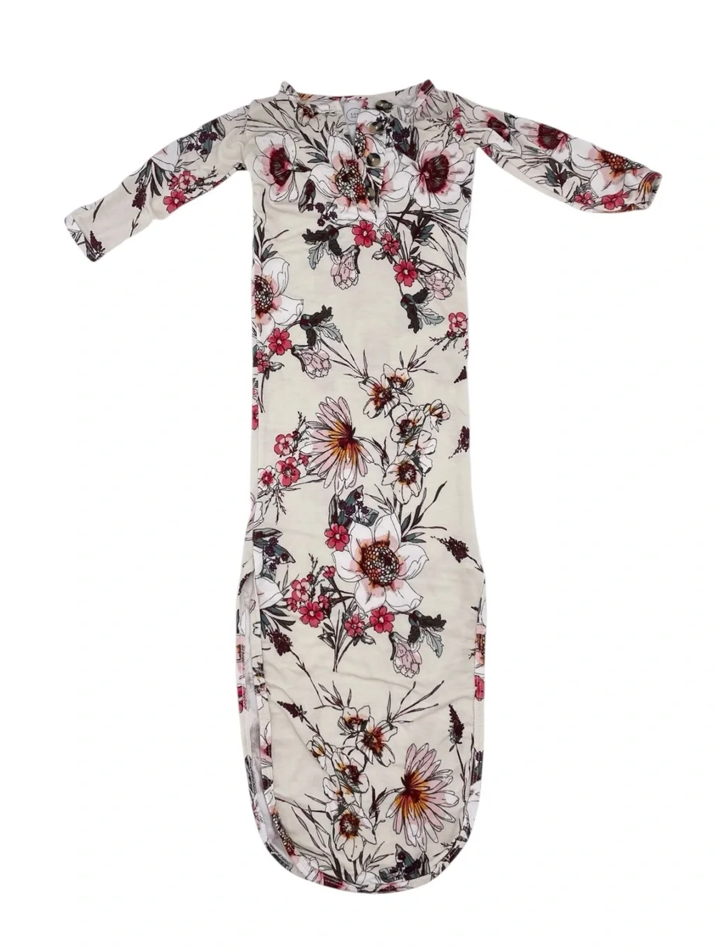 Lou Lou & Company Knotted Gown Arden Floral Print Newborn Baby Girl Rayon